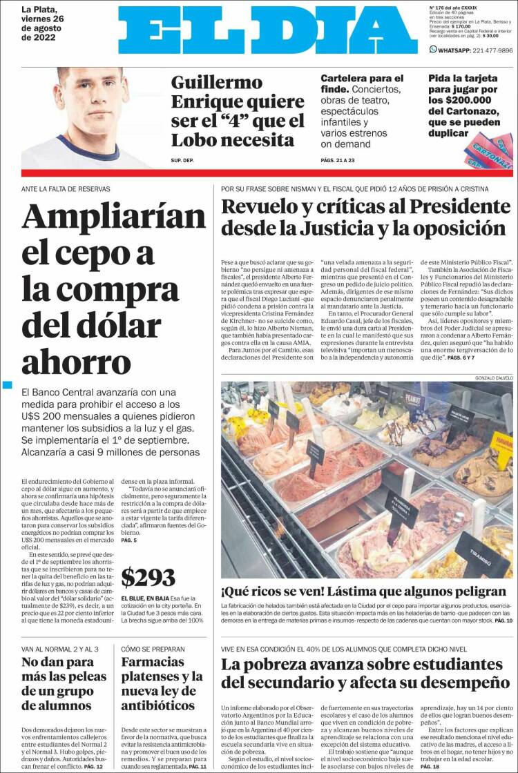 Portada de El Día de la Plata (Argentina)