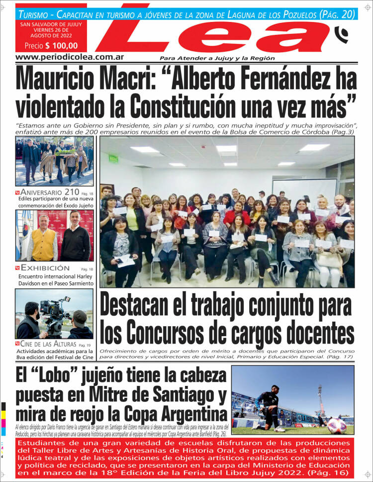 Portada de Periódico Lea (Argentine)