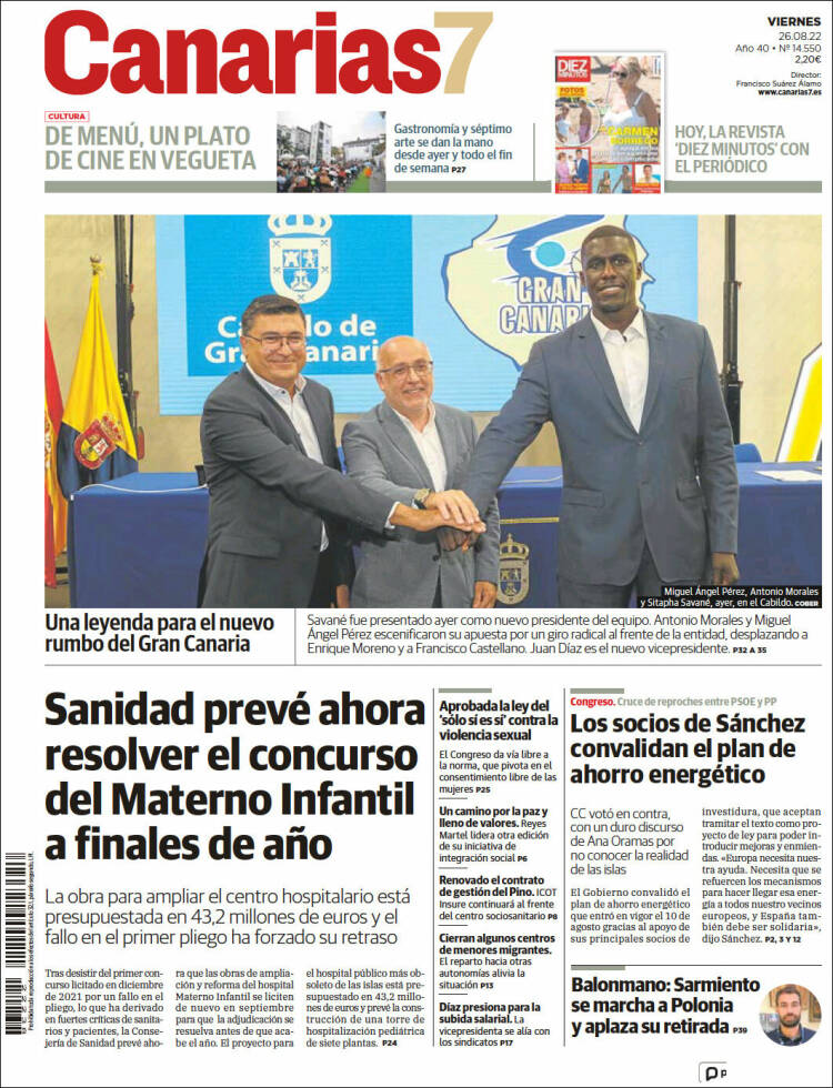 Portada de Canarias 7 (Espa&ntilde;a)