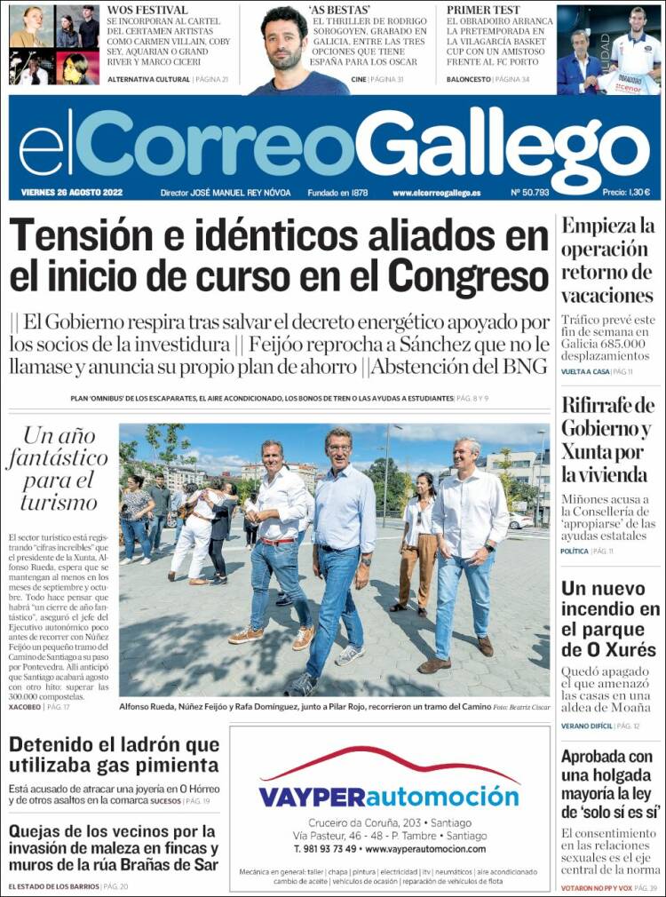 Portada de El Correo Gallego (Espa&ntilde;a)