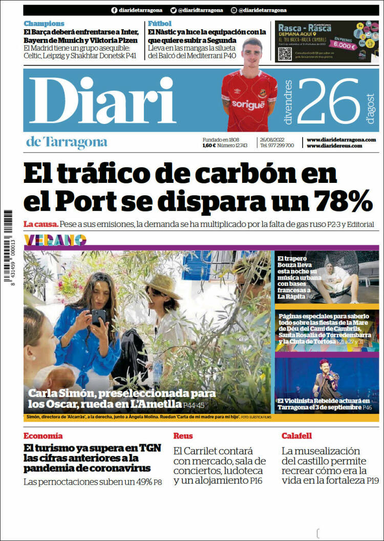 Portada de Diari de Tarragona (Espa&ntilde;a)