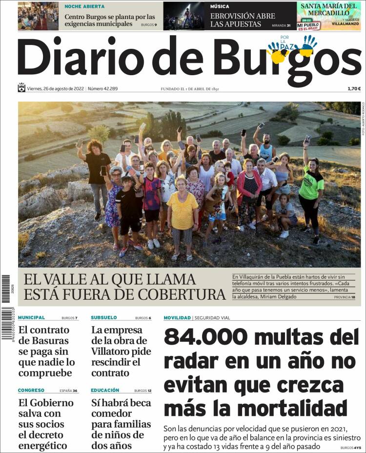 Portada de Diario de Burgos (Espa&ntilde;a)