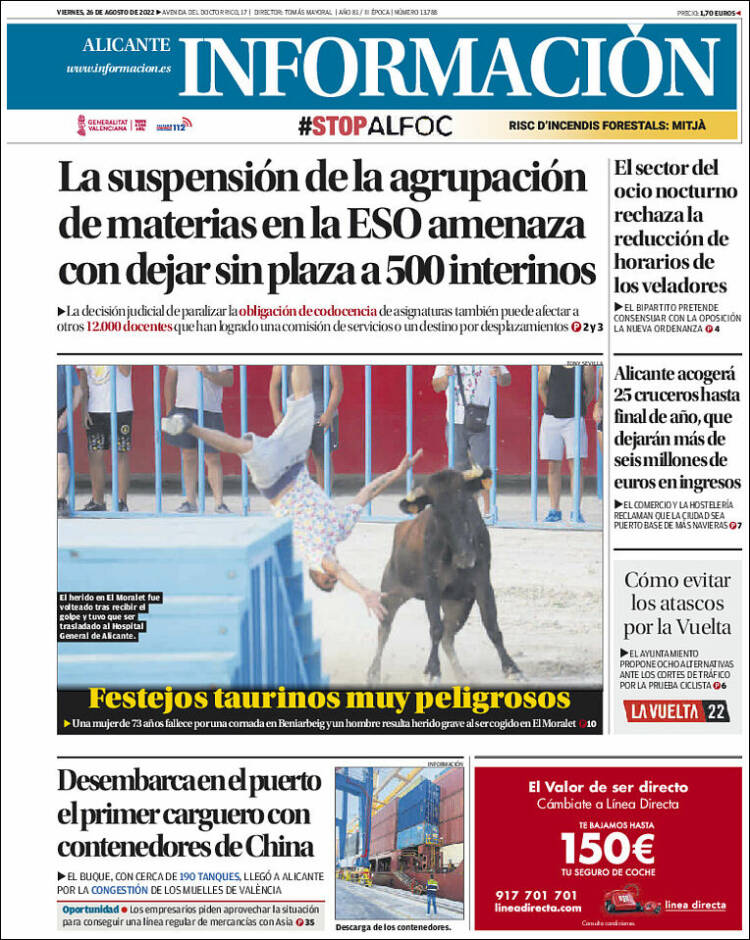 Portada de Diario Información (Espa&ntilde;a)