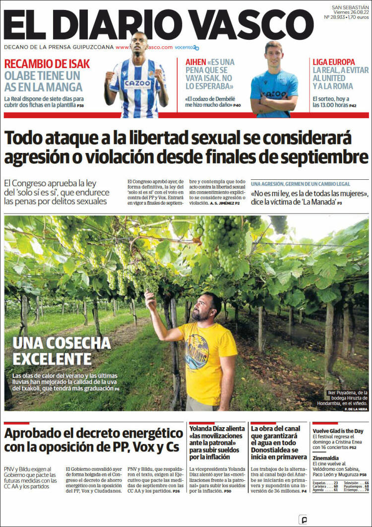 Portada de Diario Vasco (Espa&ntilde;a)