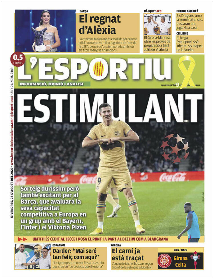 Portada de L'Esportiu (Espa&ntilde;a)