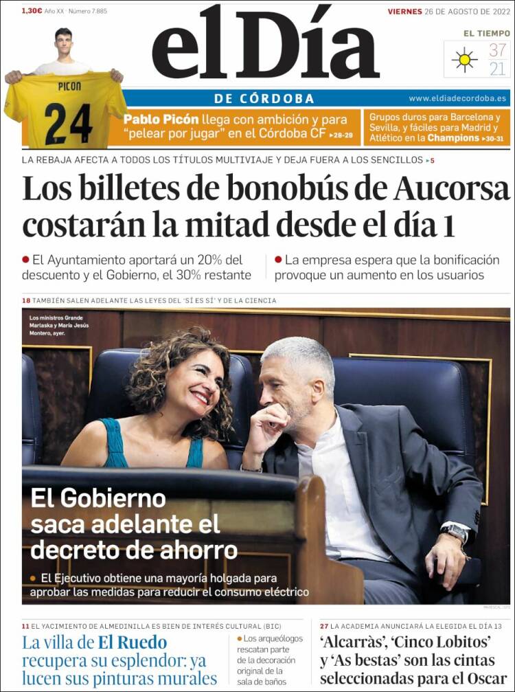 Portada de El Día de Córdoba (Espa&ntilde;a)