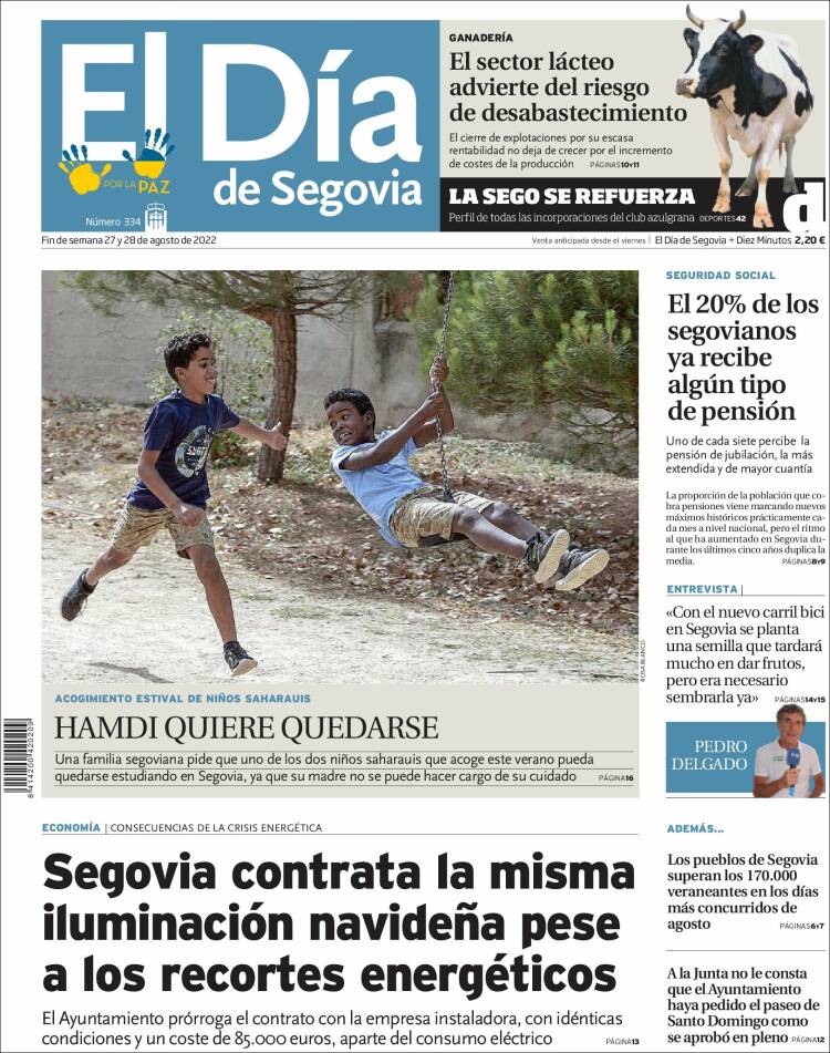 Portada de El Día de Segovia (Espa&ntilde;a)