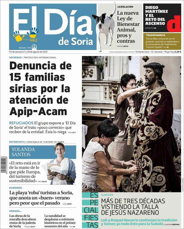 Portada de El Día de Soria (Espa&ntilde;a)