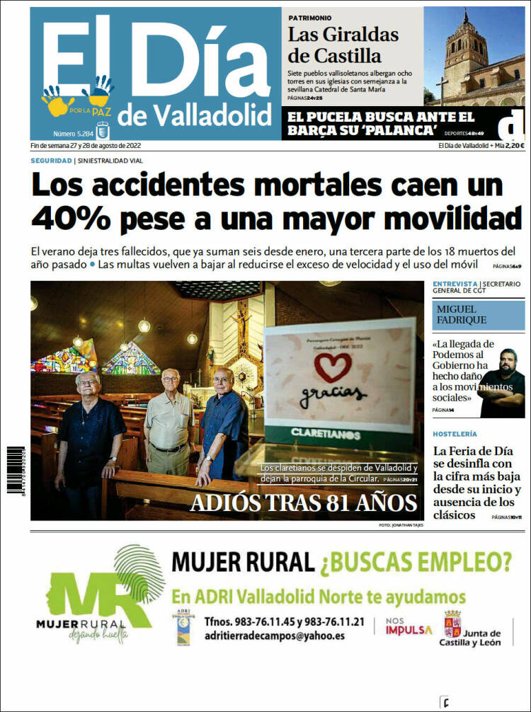 Portada de El Día de Valladolid (Espa&ntilde;a)