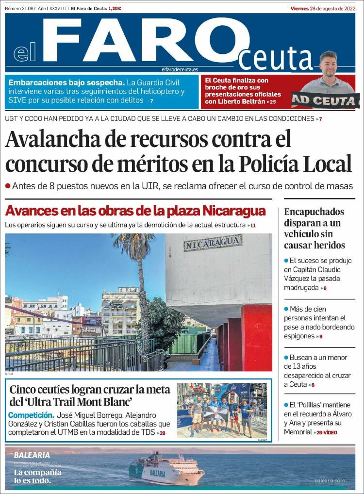 Portada de El Faro de Ceuta (Espa&ntilde;a)