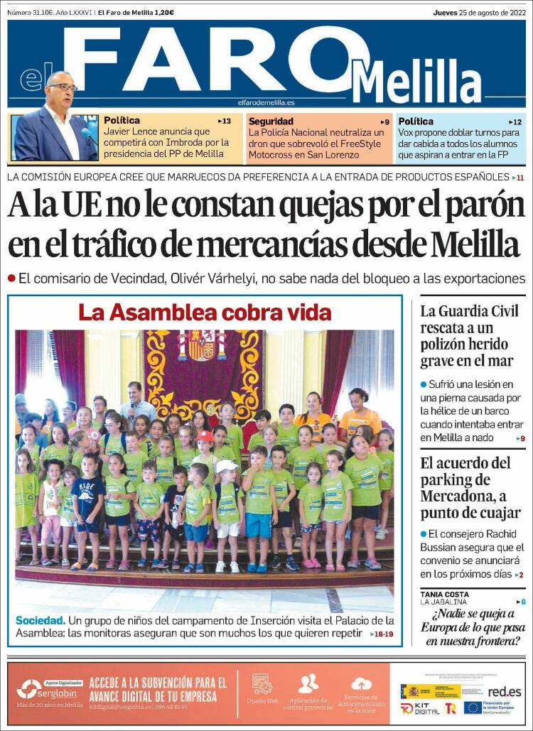 Portada de El Faro de Melilla (Espa&ntilde;a)