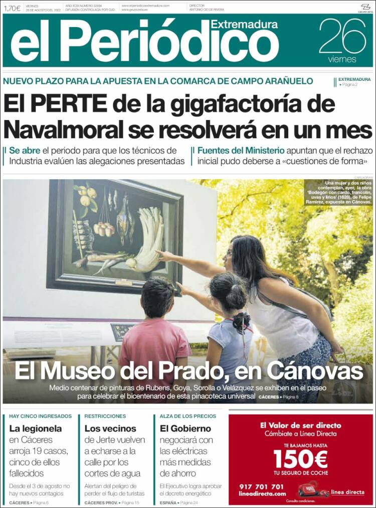 Portada de El Periódico de Extremadura (Espa&ntilde;a)