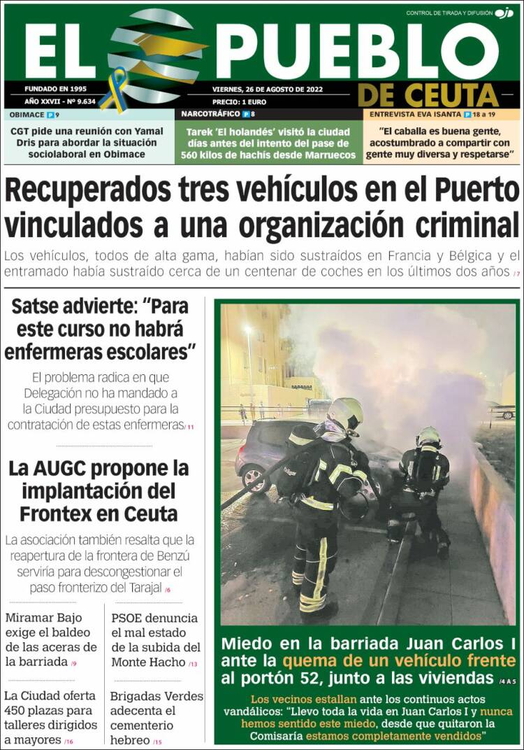 Portada de El Pueblo de Ceuta (Espa&ntilde;a)