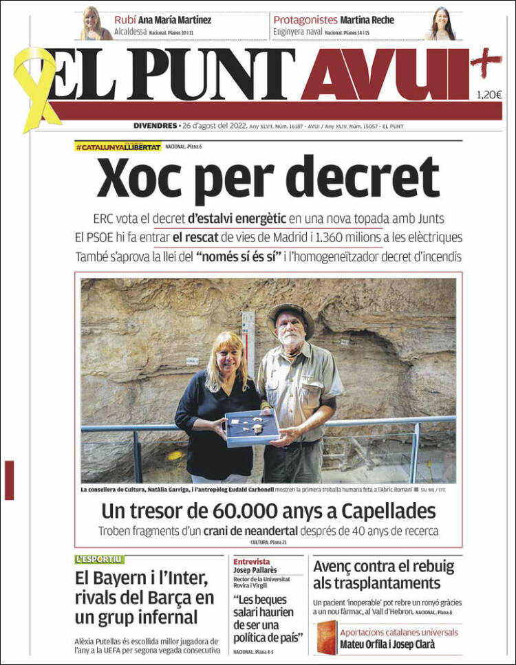 Portada de El Punt Avui (Espa&ntilde;a)