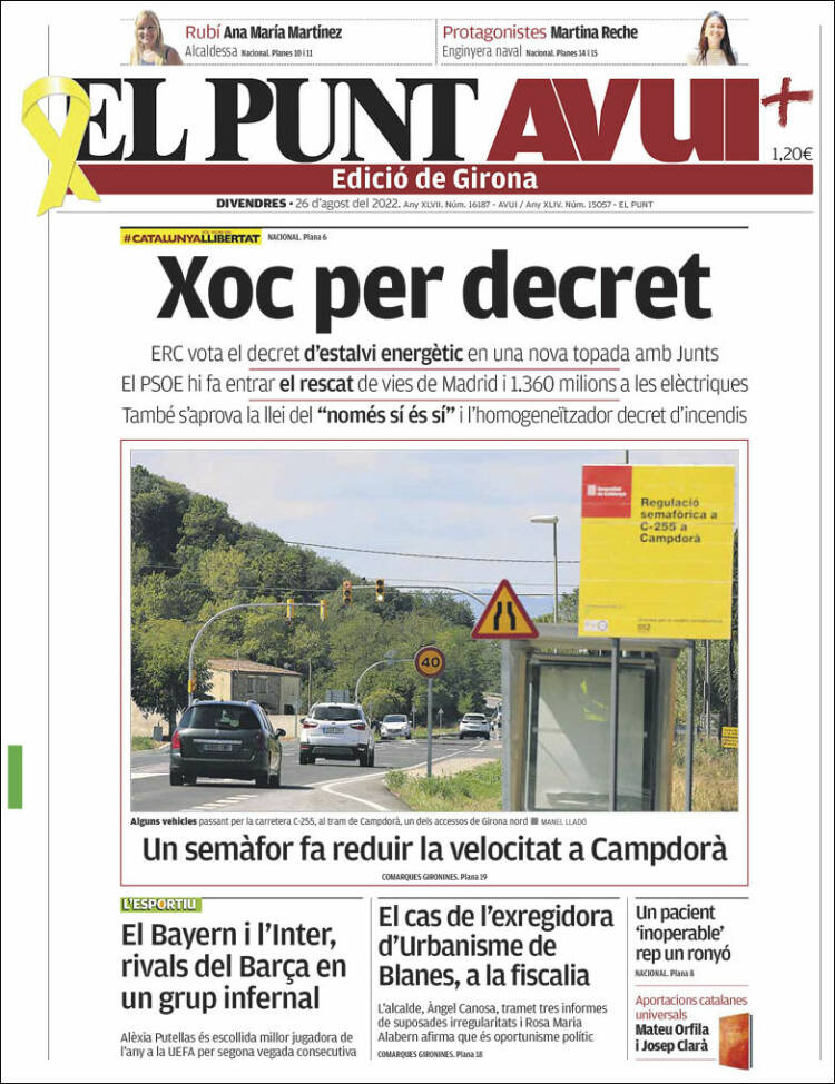 Portada de El Punt Avui - Girona (Espa&ntilde;a)