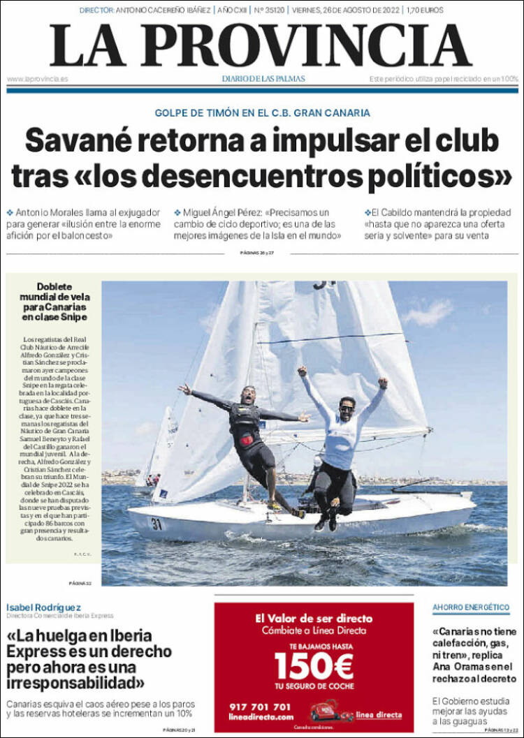 Portada de La Provincia (Espa&ntilde;a)