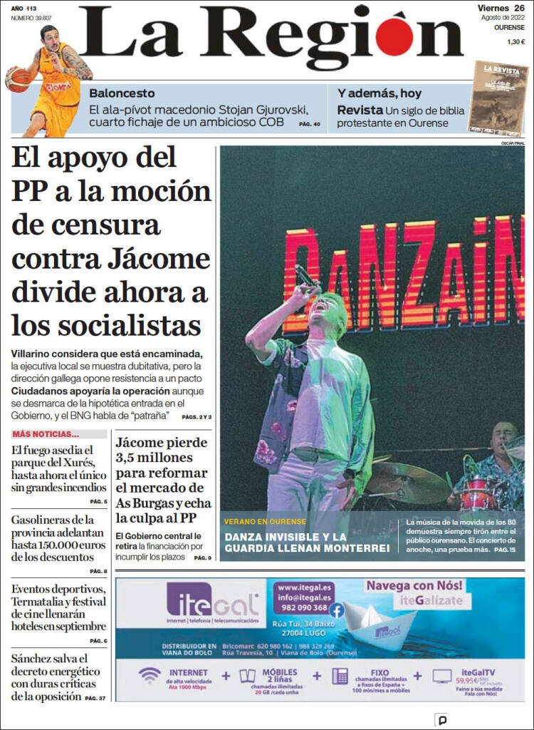 Portada de La Región de Ourense (Espa&ntilde;a)