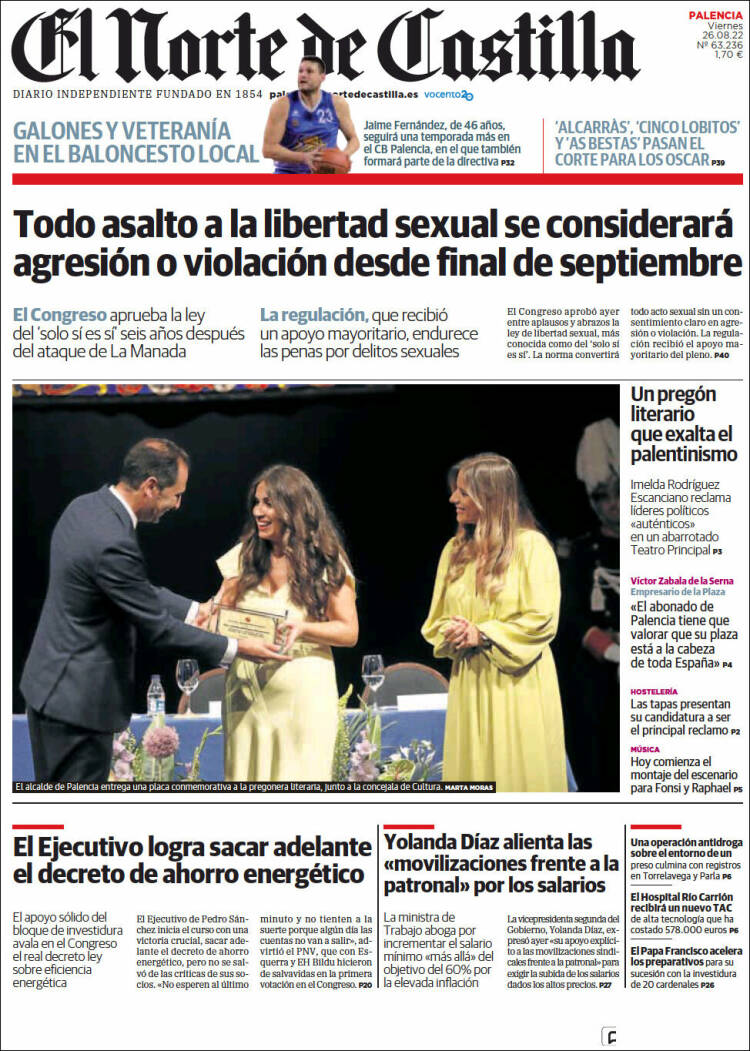 Portada de Norte de Castilla - Palencia (Espa&ntilde;a)