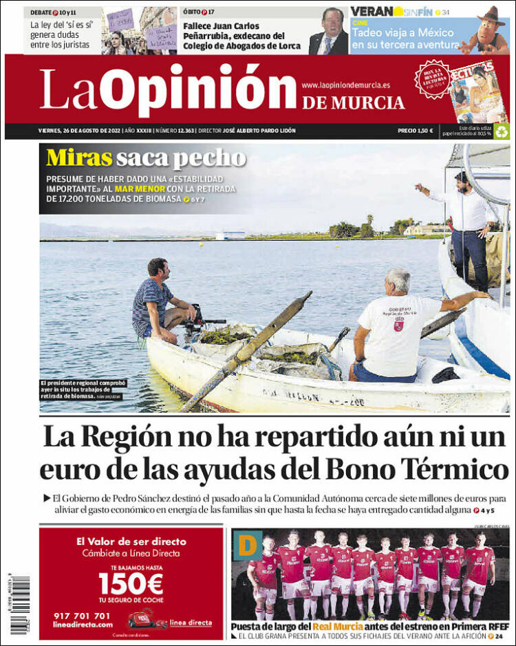 Portada de La Opinión de Murcia (Espa&ntilde;a)