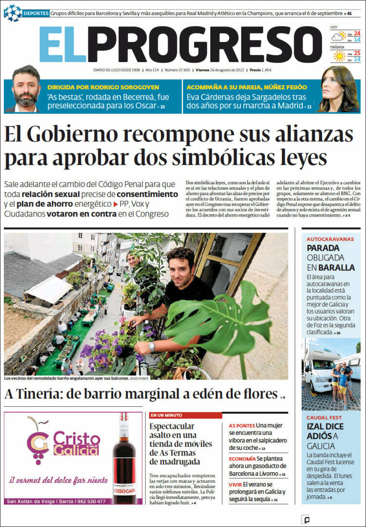 Portada de El Progreso (Espa&ntilde;a)