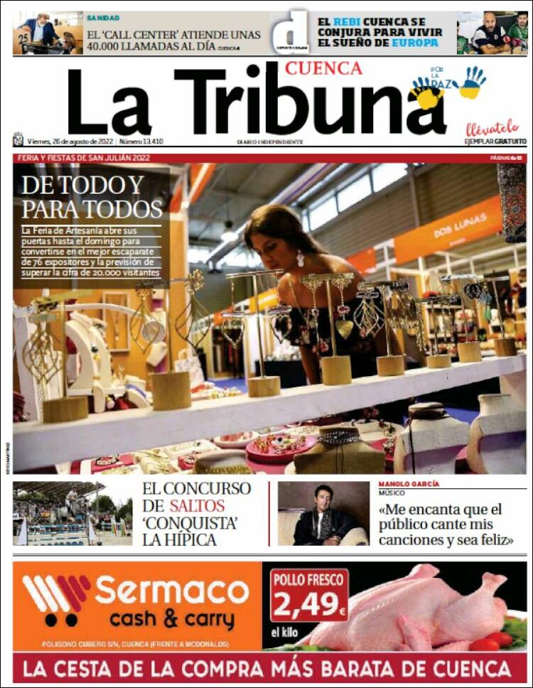 Portada de La Tribuna de Cuenca (Espa&ntilde;a)