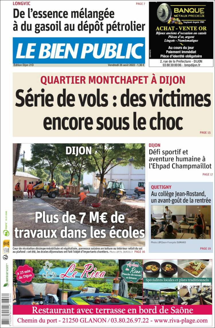 Portada de Le Bien Public (Francia)