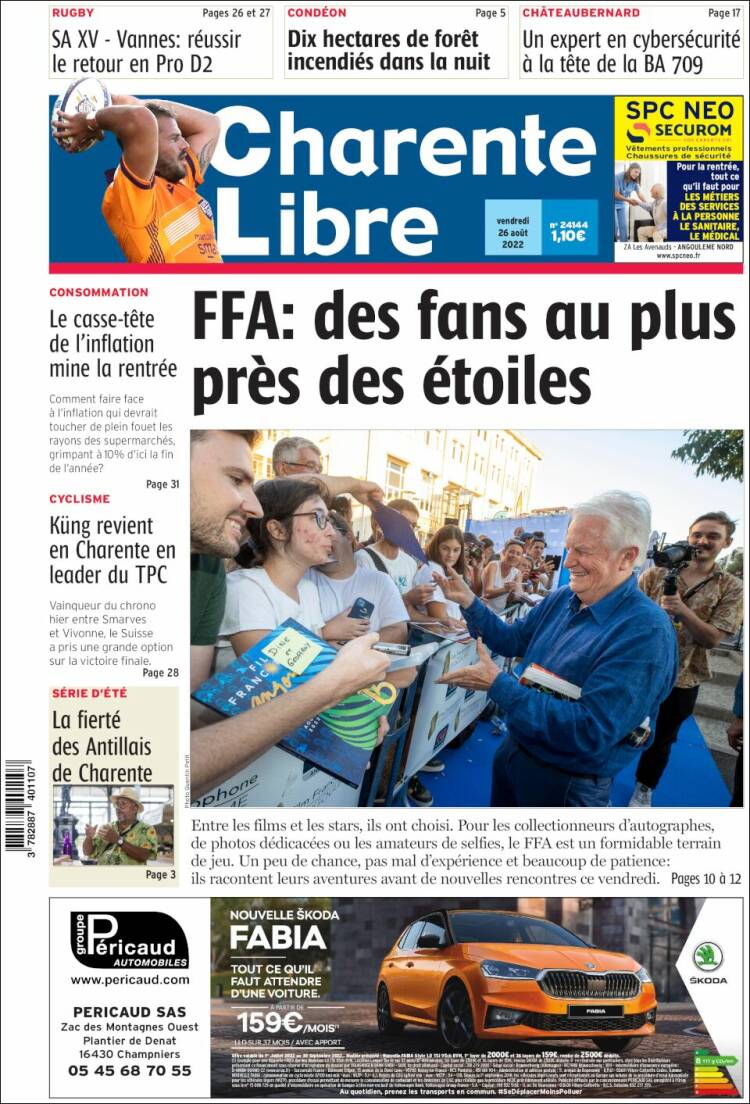 Portada de Charente Libre (Francia)
