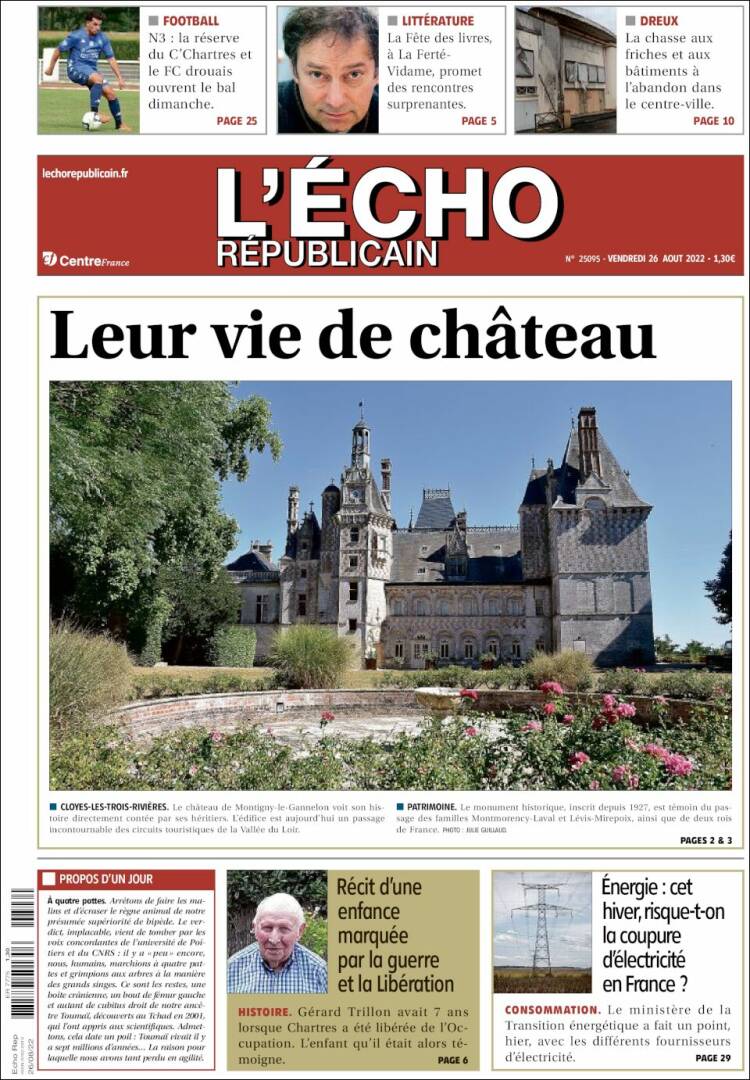 Portada de L'Echo Républicain (Francia)