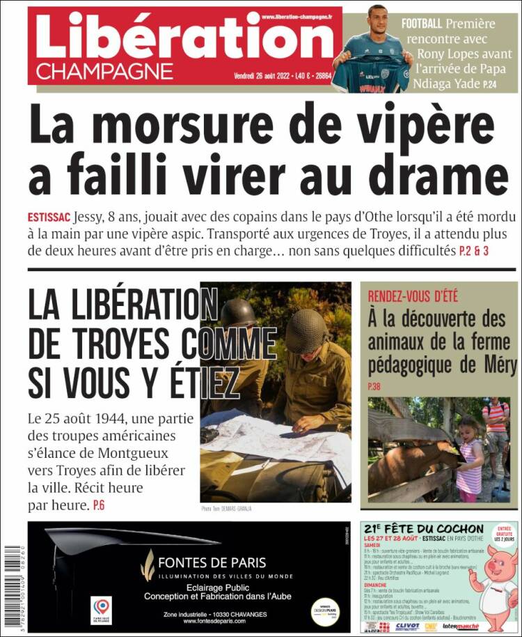 Portada de Libération Champagne (Francia)