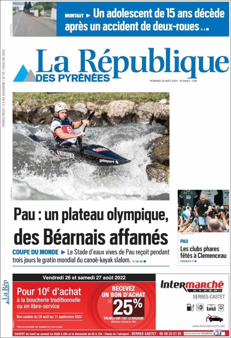 Portada de La République des Pyrénées (Francia)