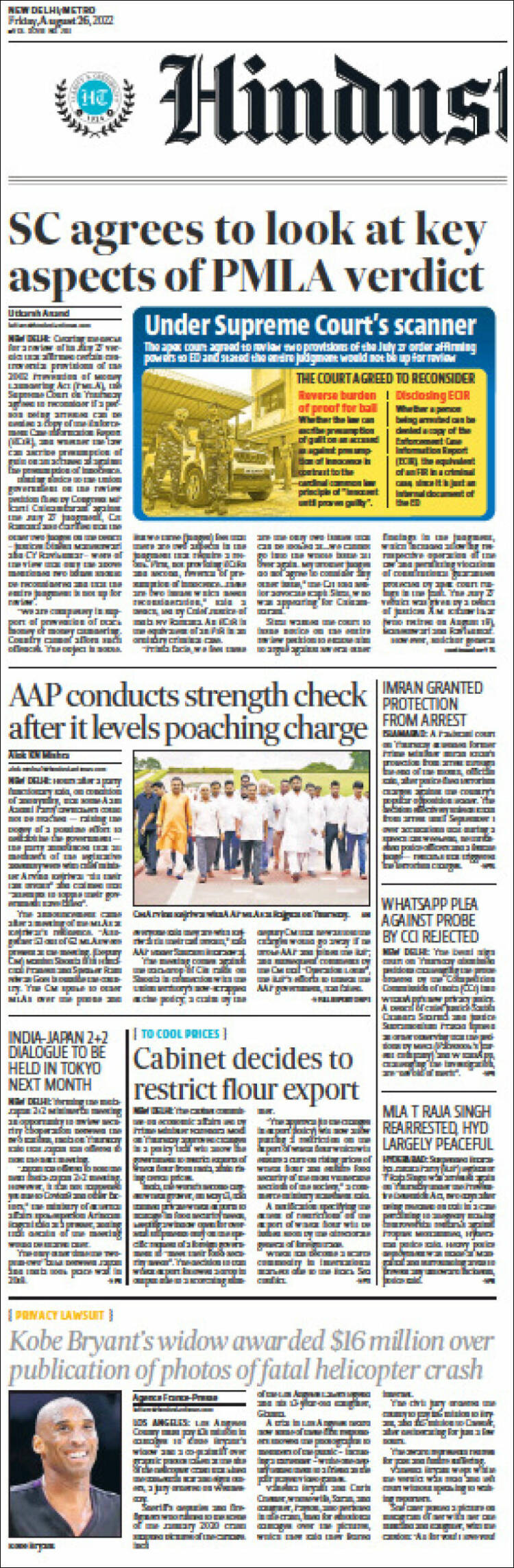 Portada de Hindustan Times (India)