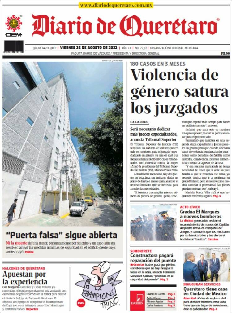 Portada de Diario de Querétaro (Mexico)