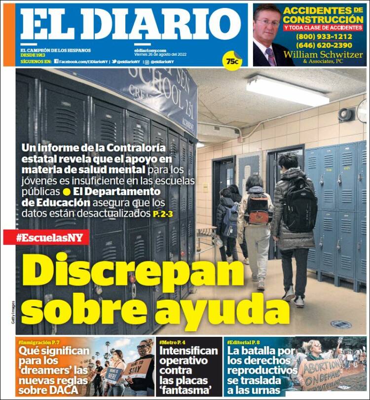 Portada de El Diario NY (USA)