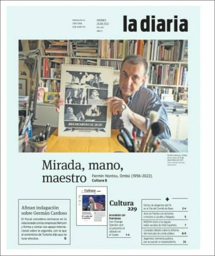 Portada de La Diaria (Uruguay)
