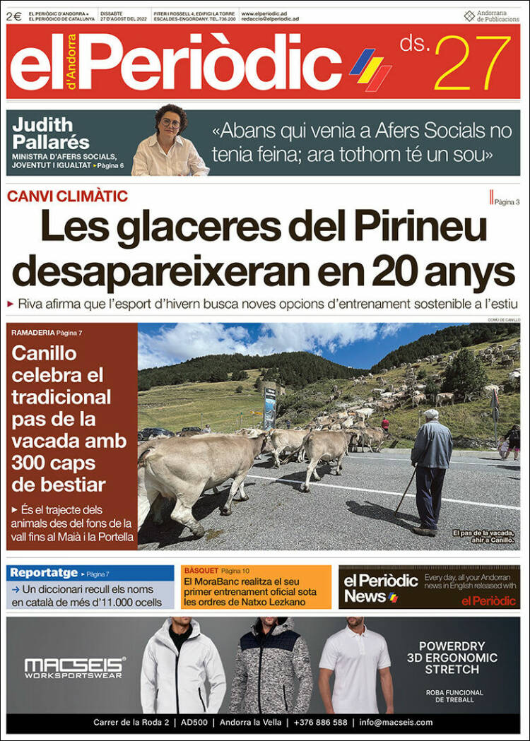 Portada de El Periòdic d'Andorra (Andorra)