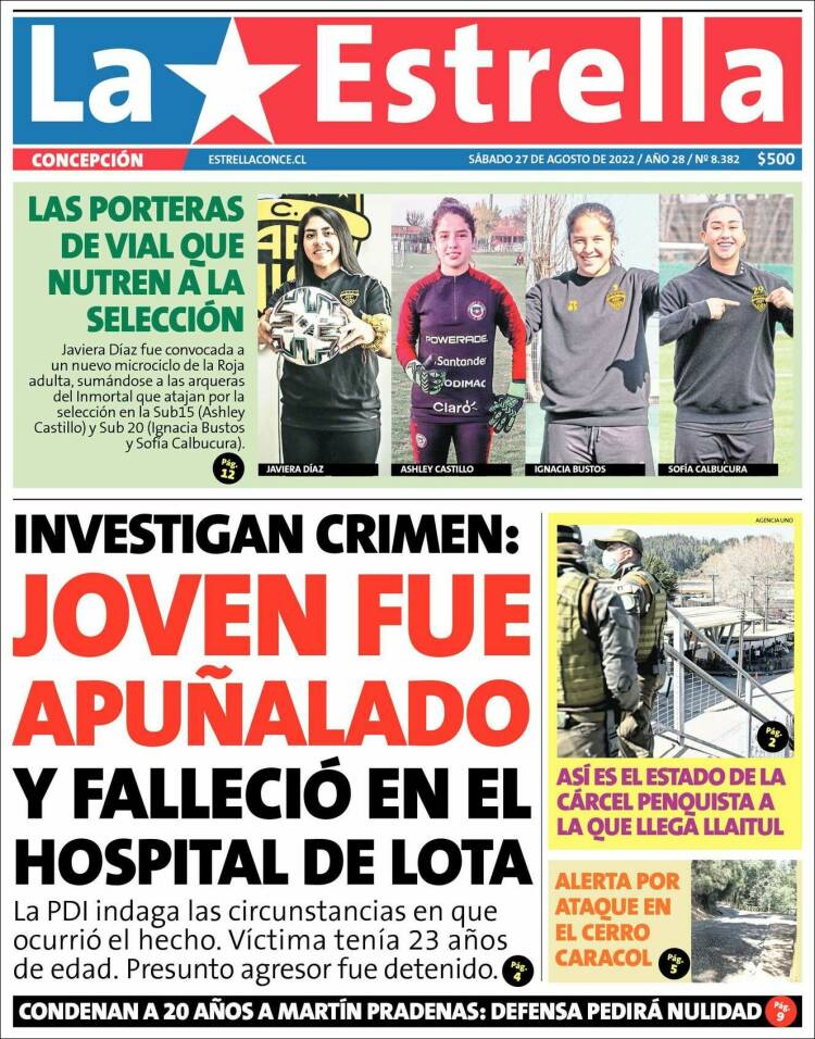 Portada de La Estrella de Concepción (Chile)