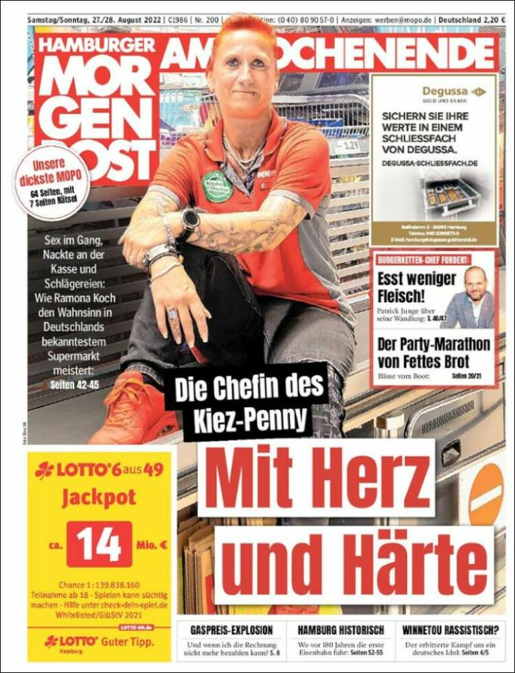Portada de Hamburger Morgenpost  (Alemania)