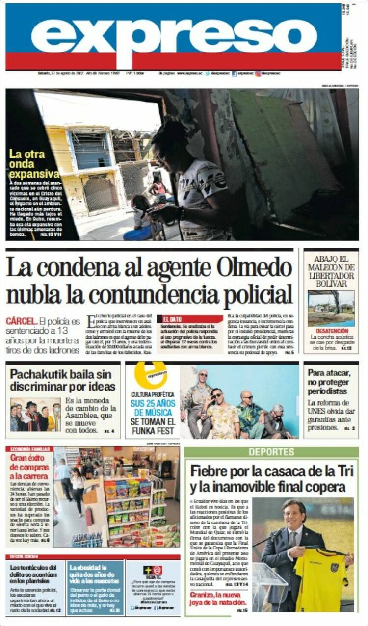 Portada de Expreso (Ecuador)