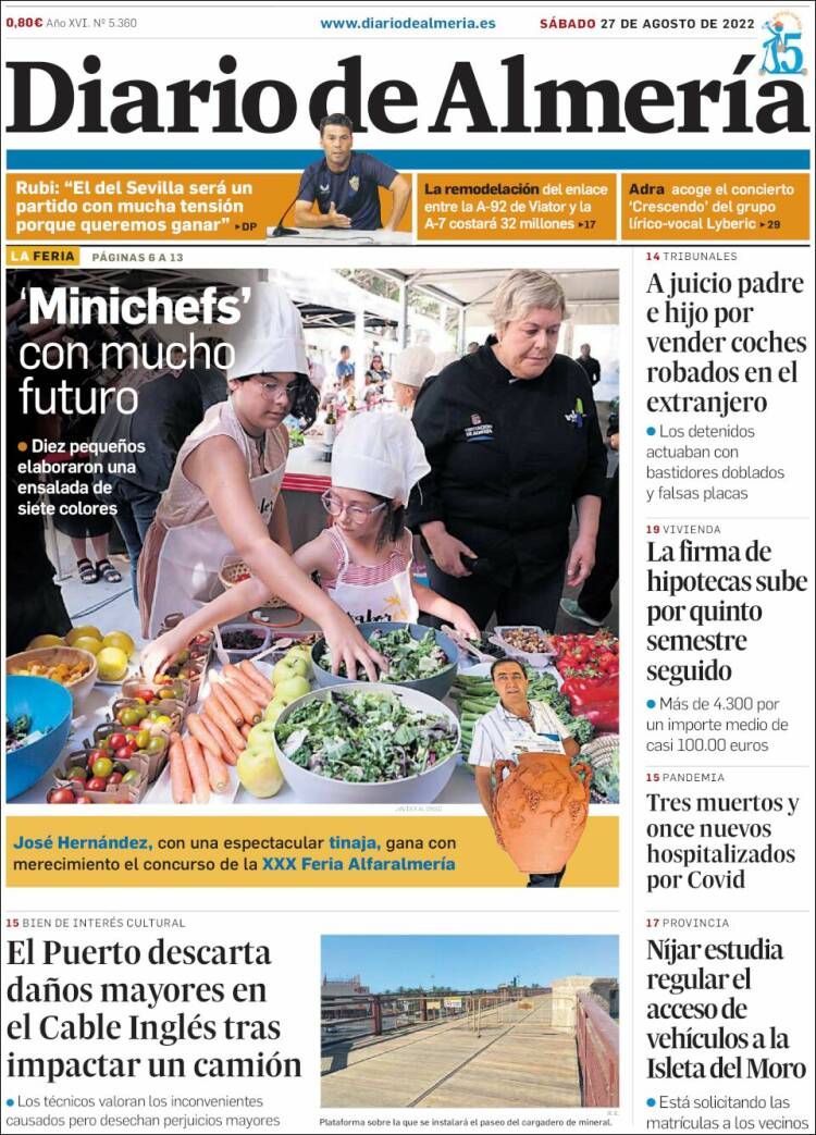 Portada de Diario de Almería (España)