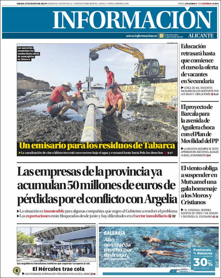 Portada de Diario Información (España)