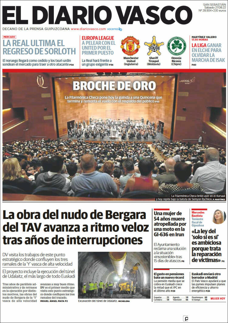 Portada de Diario Vasco (España)