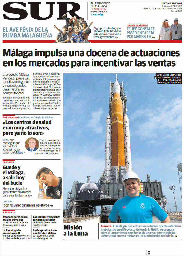 Portada de Diario el Sur (España)