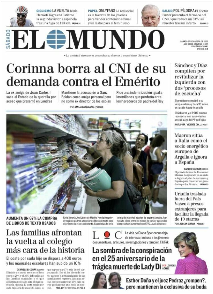 Portada de El Mundo (España)