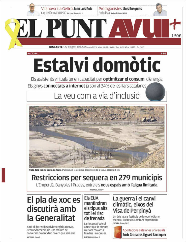 Portada de El Punt Avui (España)