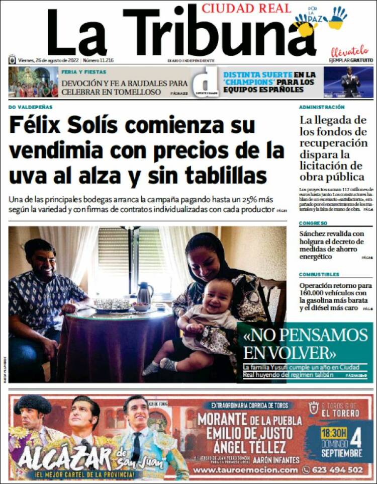 Portada de La Tribuna de Ciudad Real (España)