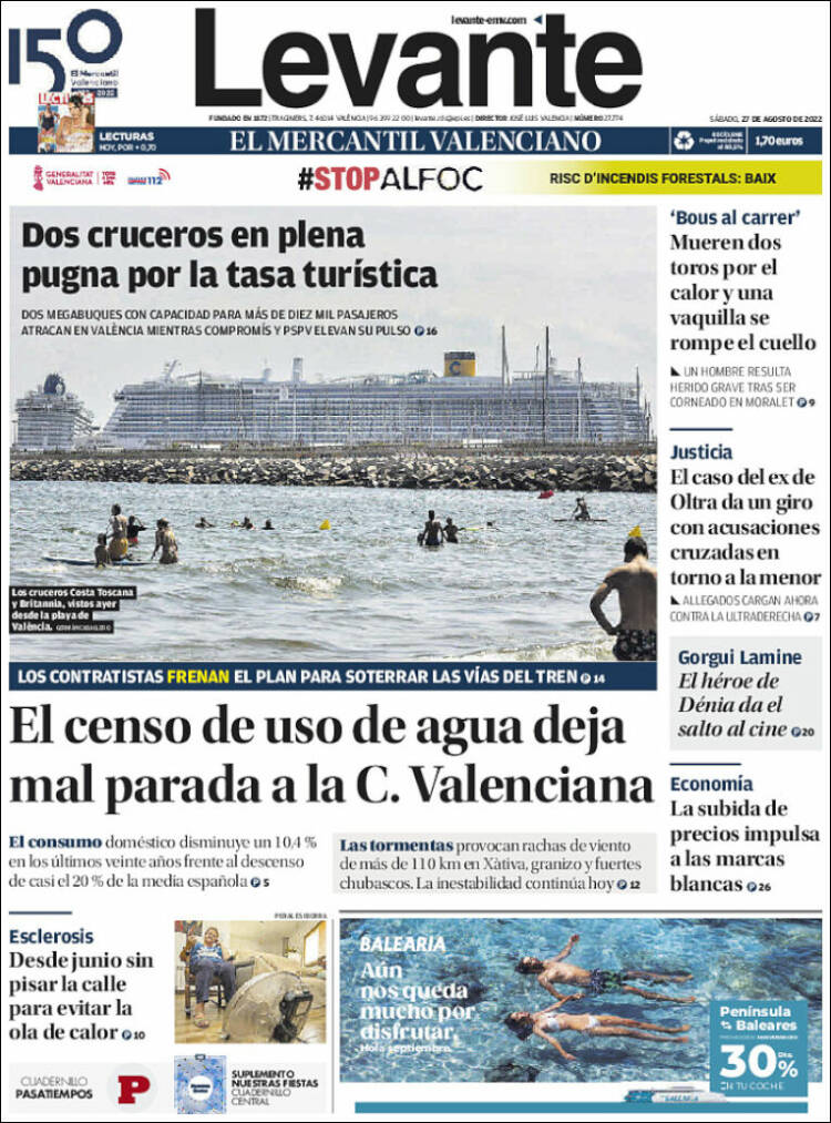 Portada de Levante (España)