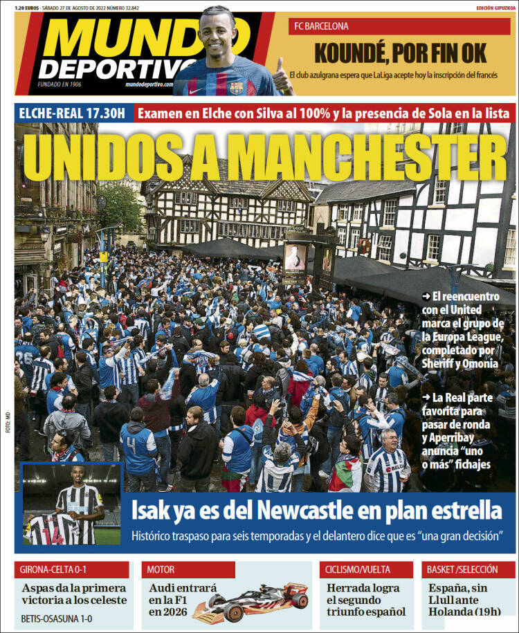 Portada de Mundo Deportivo Gipuzkoa (España)