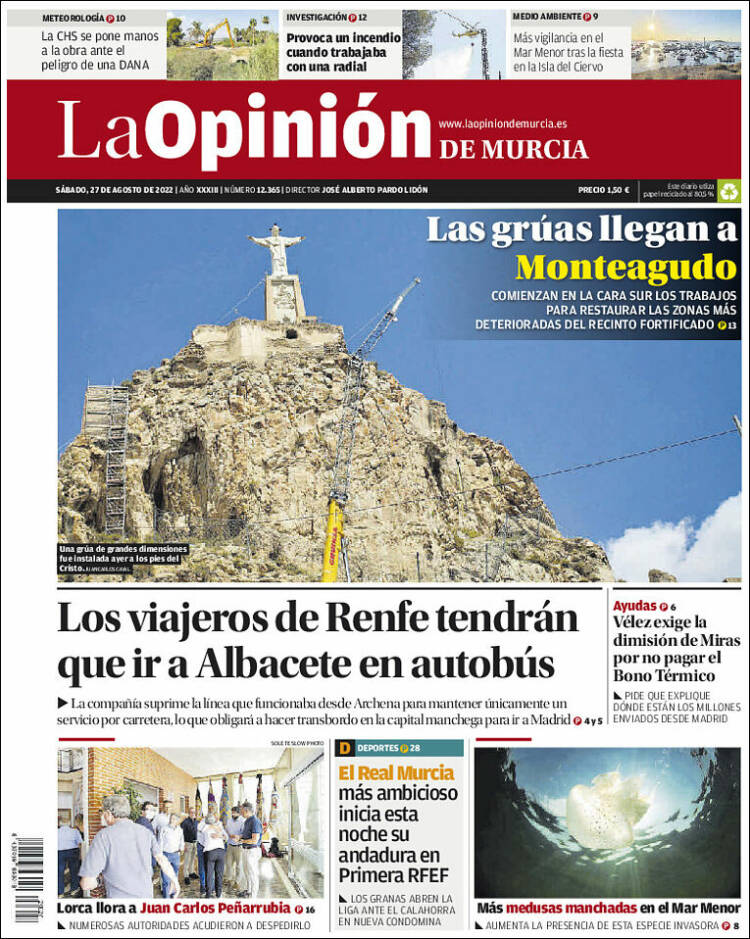 Portada de La Opinión de Murcia (España)