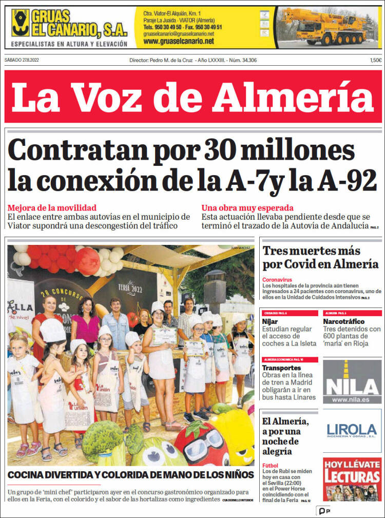 Portada de La Voz de Almería (España)