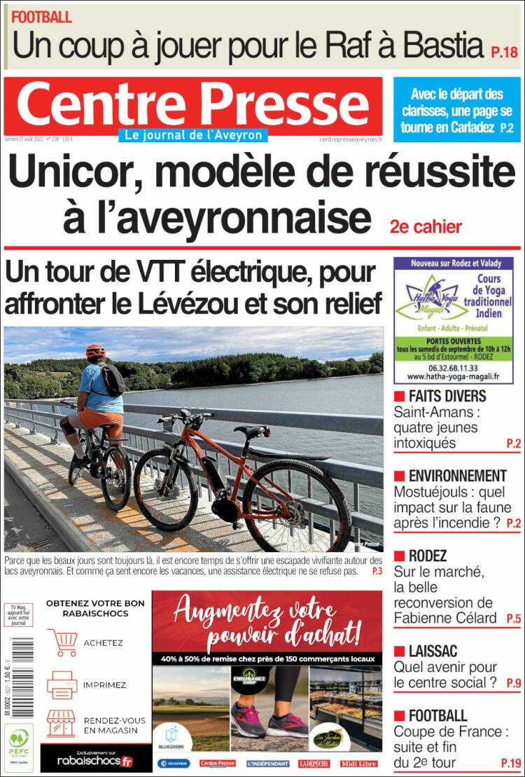 Portada de Centre Presse (France)
